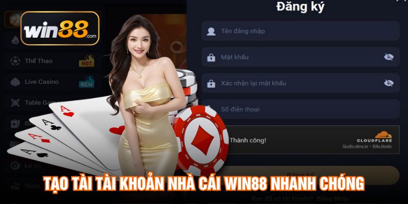 Tạo tài tài khoản nhà cái WIN88 nhanh chóng