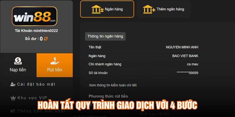 Hoàn tất quy trình giao dịch với 4 bước